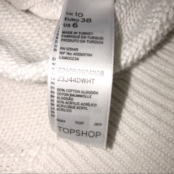 Topshop size 6 white cold shoulder sweater - Picture 6 of 7